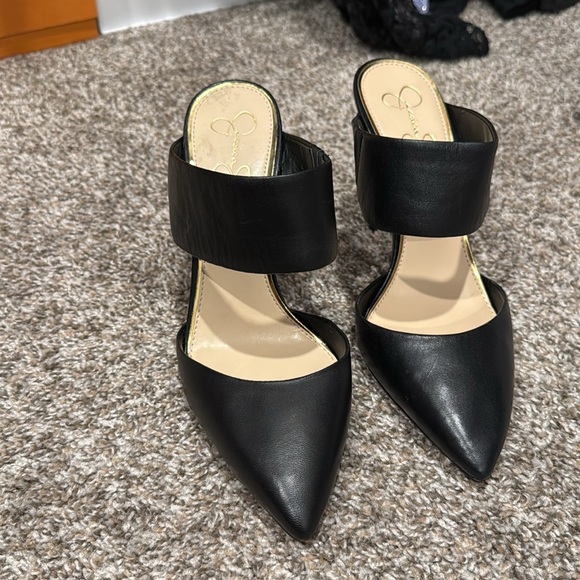 Jessica Simpson Black leather mule size 10 - Picture 2 of 3